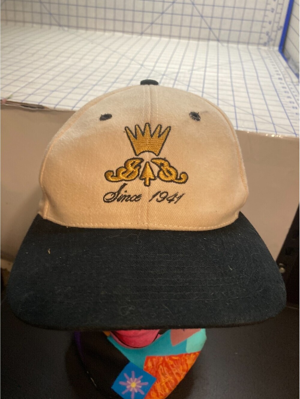 Diamond Cutters Since 1941 Crown Hat Tan & Black snapback Nissin 6 Panel